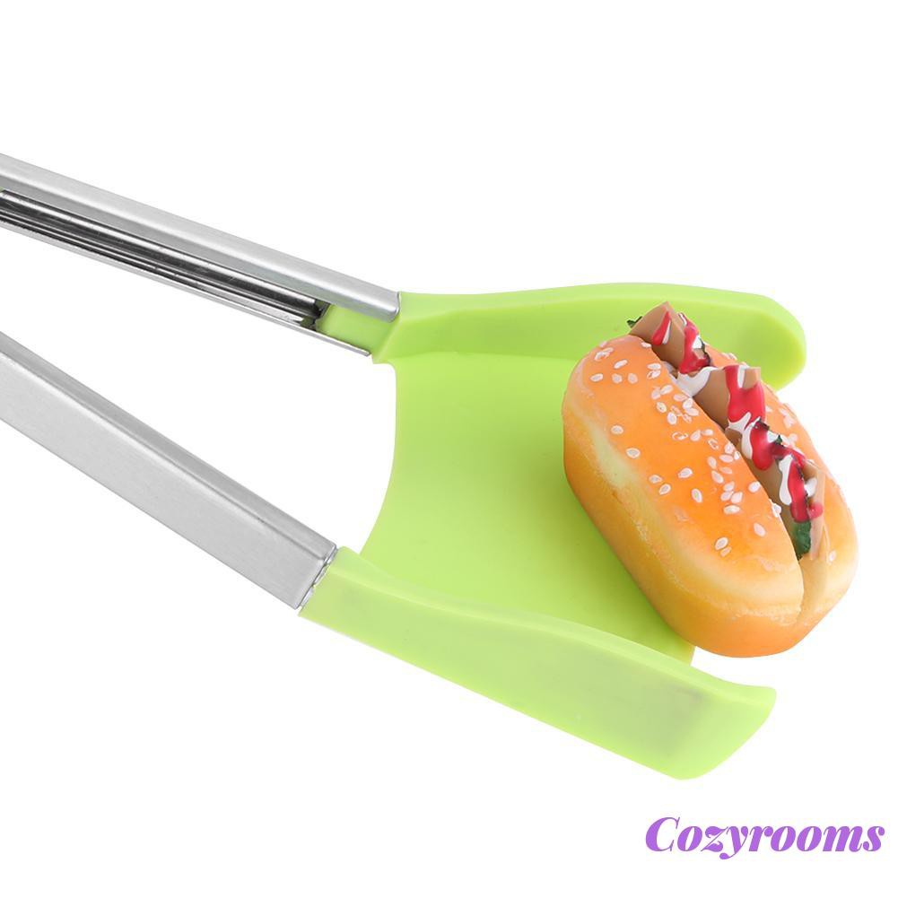 Cozy 2 in 1 Non-stick Heat Resistant Silicone Clever Tongs Clip Kitchen Spatula