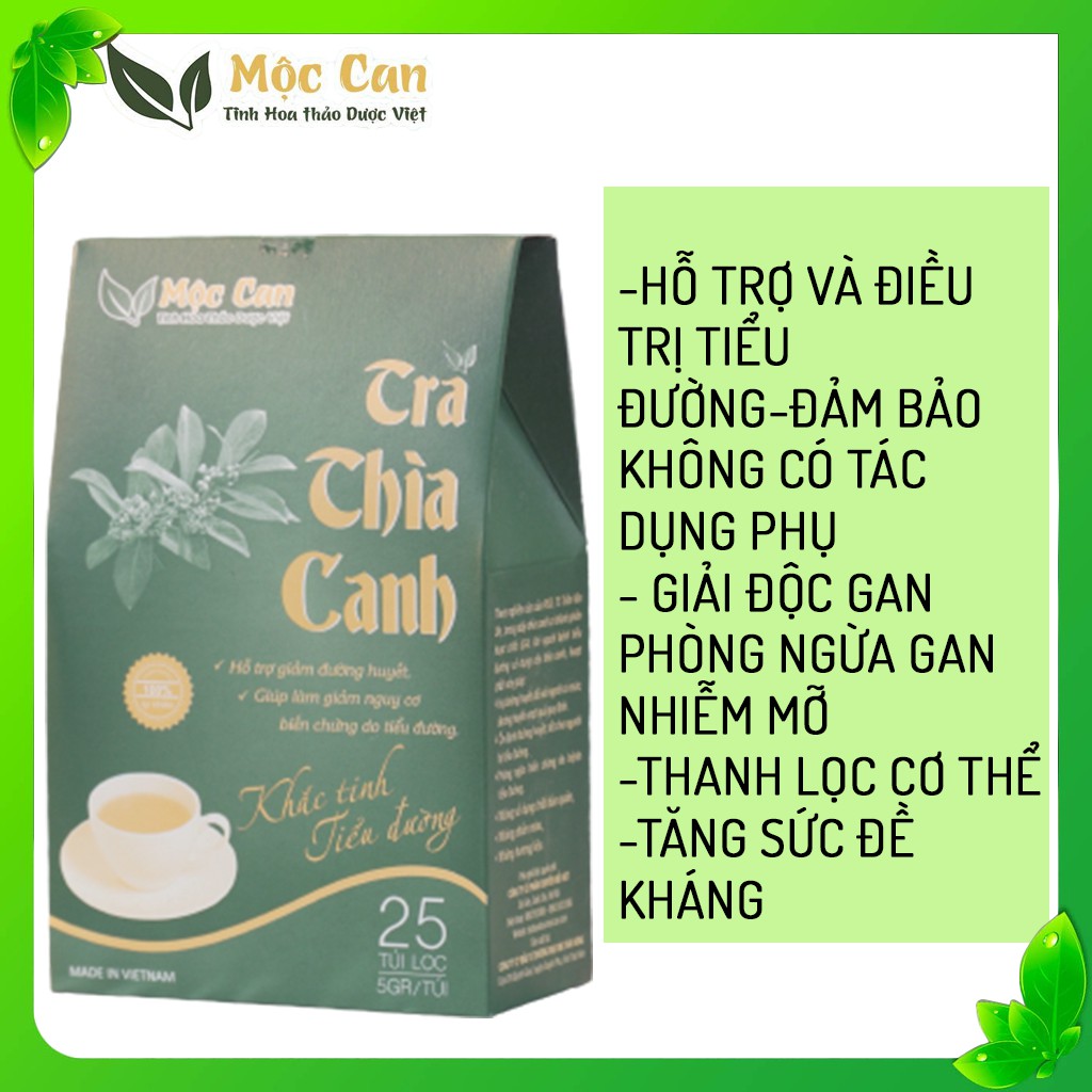 Trà Túi lọc - Trà Thìa Canh Mộc Can-Giúp giảm đường huyết, hỗ trợ điều trị đái tháo đường tuyp 2-Trà túiloc