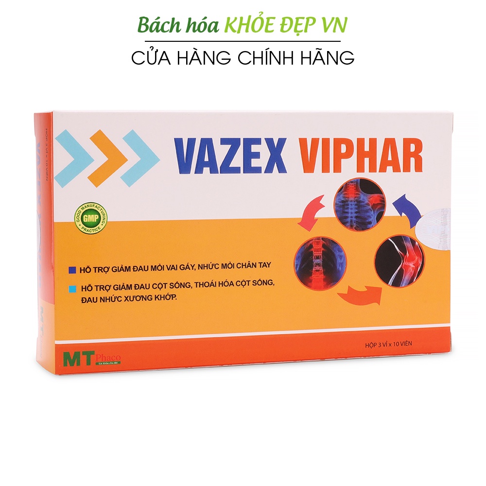 VAZEX VIPHAR thảo dược giảm đau nhức mỏi vai gáy, cột sống, xương khớp - 30 viên [VAZEX VIPHAR]