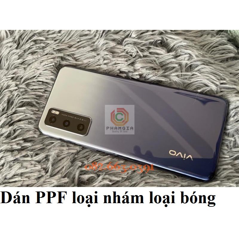 Dán PPF Vivo V20SE bóng, nhám cho màn hình, mặt lưng, full lưng bo viền giữ máy luôn mới, tự phục hồi vết thương