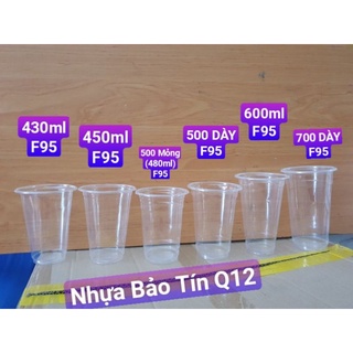 Lốc 50ly TRƠN PP DÙNG NẮP F95, 360, 450, 500, 600, 650, 700 thiếu, 700 đủ dùng được máy ép miệng ly