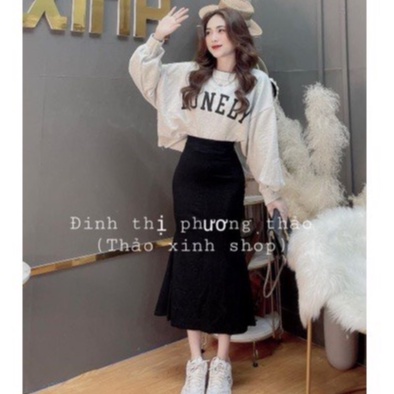 [Có bán rời] Set áo croptop phối chân váy đuôi cá maiphuongbui