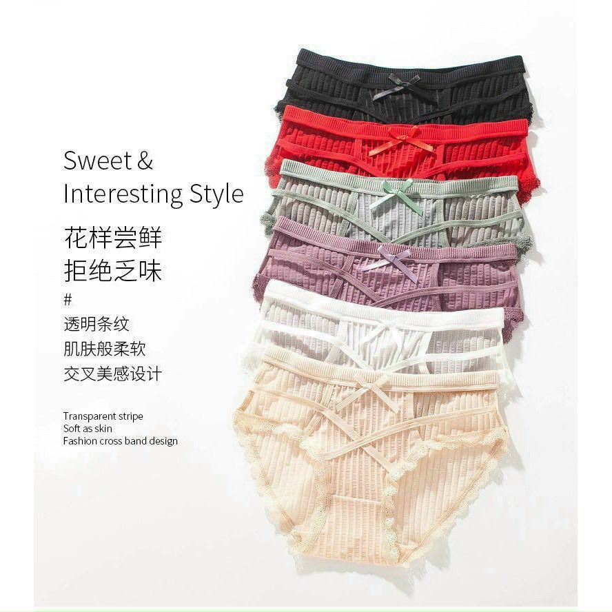 Quần lót nữ sexy dây chéo hông cotton trơn vải mềm mại kháng khuẩn cao cấp gợi cảm
