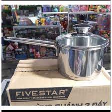 Quánh nấu cháo, nấu bột inox 430 Fivestar nắp kính_ size 12cm_đun được bếp từ, bếp gas, bếp hồng ngoại