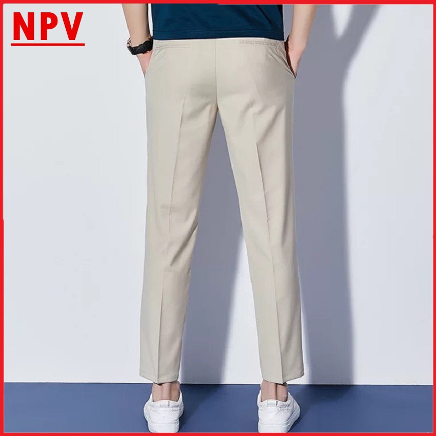 Quần âu nam ống côn NPV vải lụa co giãn,quần tây nam hàn quốc không nhăn, không xù, trẻ trung | BigBuy360 - bigbuy360.vn