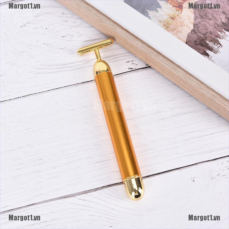 [Margot] 24k Gold Beauty Bar Facial Roller Face Skin Vibration Skincare Massager Device [VN]