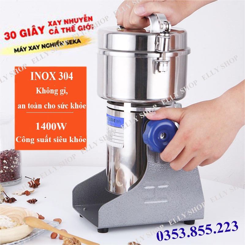 Máy xay bột khô, nghiền bột khô đa năng 800Y  chất liệu INOX 304 cỡ siêu lớn công suất 1400W