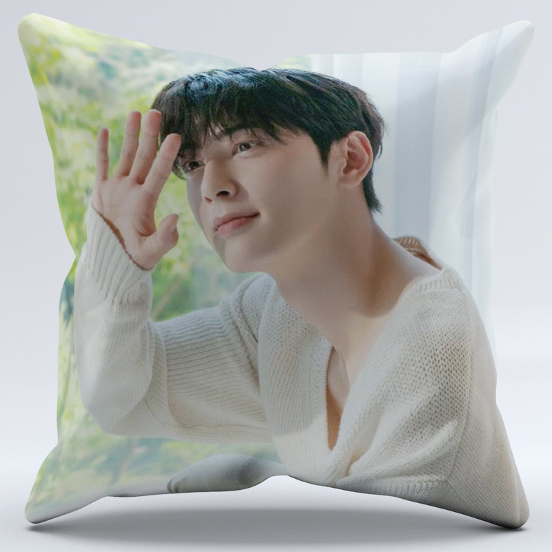 Cha Eun Woo  Vỏ Gối Polyester In Họa Tiết Sáng Tạo Trang Trí Nhà Cửa