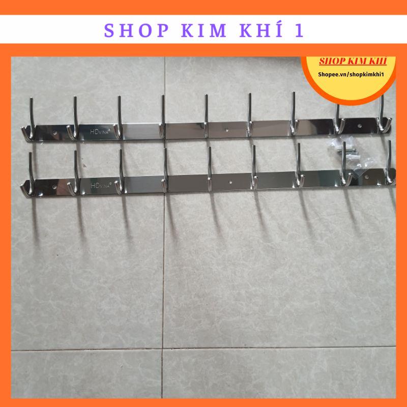 Móc giá treo quần áo gắn tường inox 7 và 9 mấu tặng vít