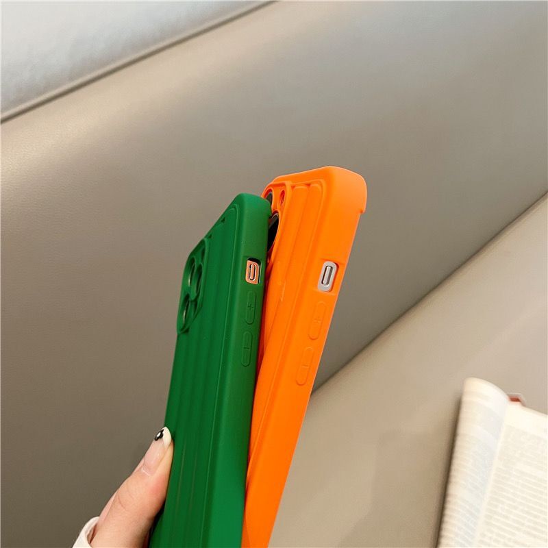 Ốp Điện Thoại tpu Mềm Màu Cam / Xanh Lá Gắn Nhẫn Đỡ Cho Iphone 14PROMAX 12 pro max 11 pro max xs max xr x 7 8 plus 13promax
