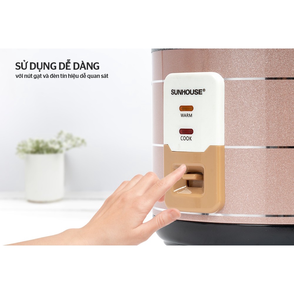 Nồi cơm điện sunhouse SHD8125, nồi cơm điện Nắp rời 1,8lit _Chính hãng