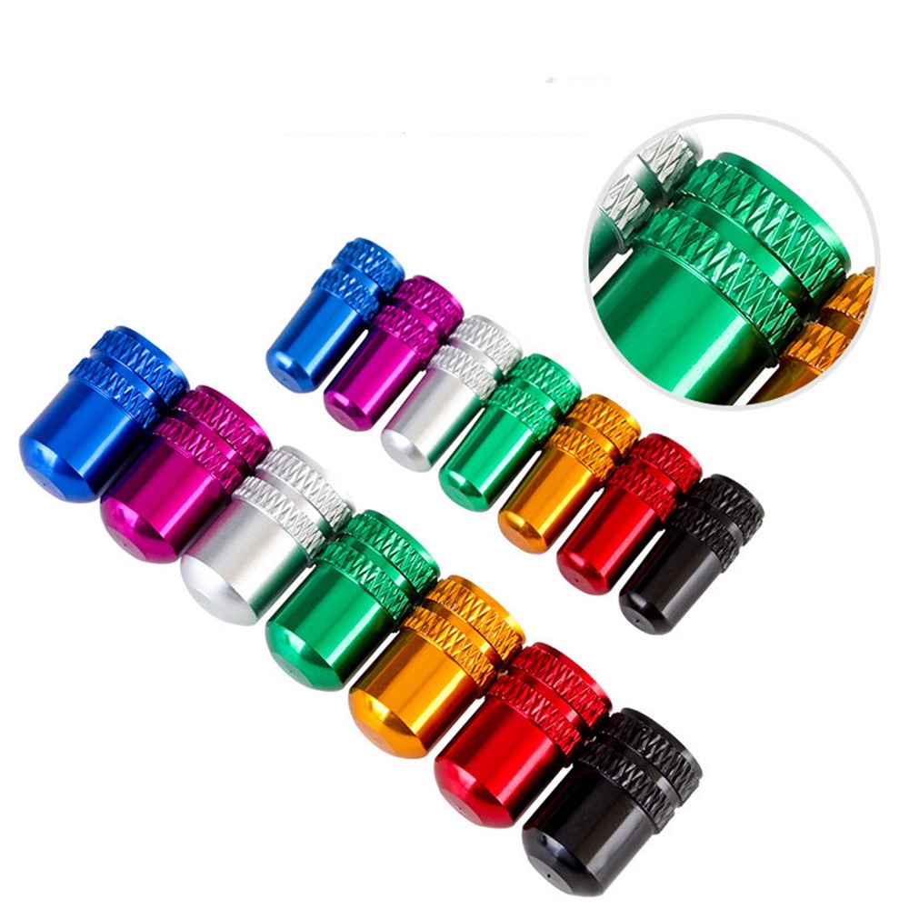 Set 4 Nắp Van Bánh Xe Đạp Leo Núi Bằng Hợp Kim Nhôm Chống Bụi Nhiều Màu Sắc