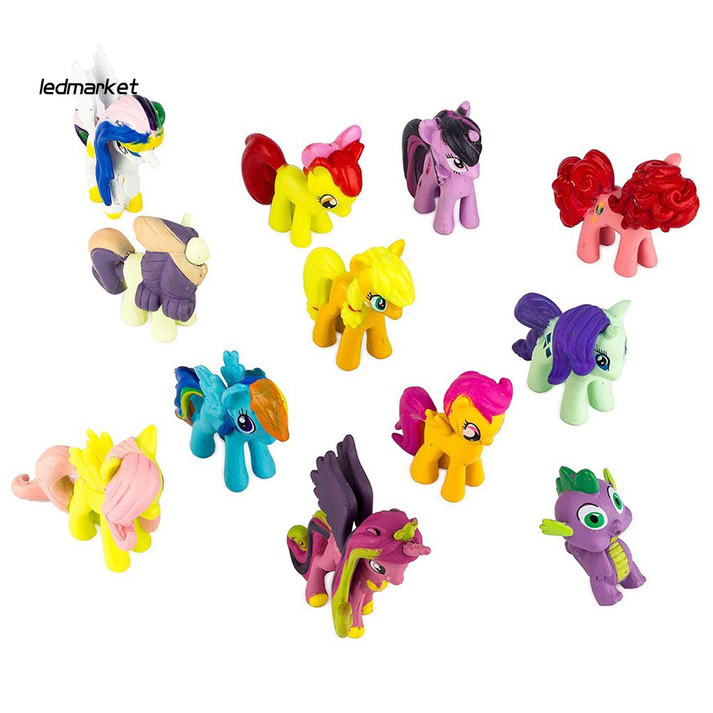 Set 12 Mô Hình Đồ Chơi Ngựa Pony Bằng Nhựa Pvc Cao Cấp