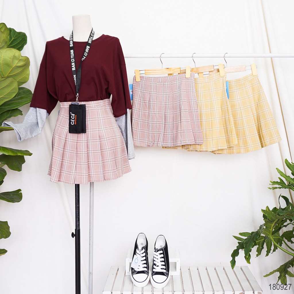 CHẤN VÁY XẾP LY SỌC A2475 - OVAN.VN SAL