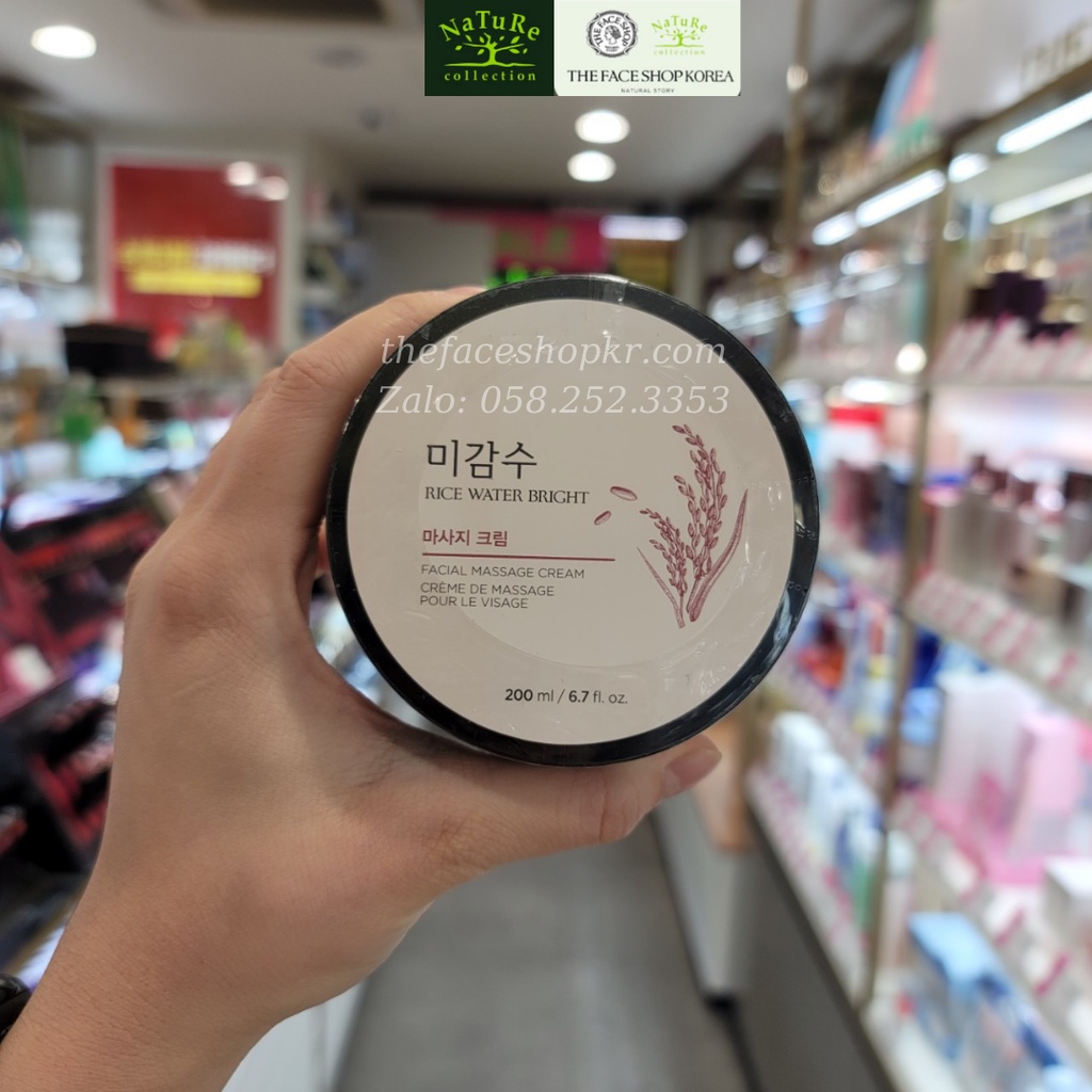 Kem Massage Mặt Làm Sáng Da Chiết Xuất Từ Gạo THEFACESHOP RICE WATER BRIGHT FACIAL MASSAGE CREAM 200ml