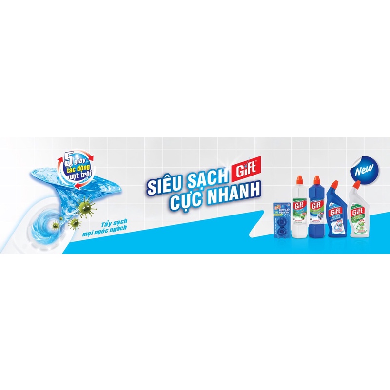 Tẩy Gift hương Bạc Hà MỚI 2024 tươi mát 600ml tẩy mỏ vịt Rửa Toilet Nhà Tắm Bồn Cầu siêu khử khuẩn chống bám cực mạnh