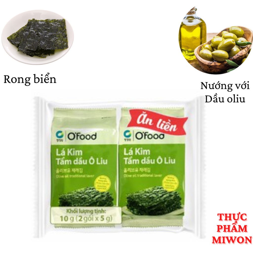 [MUA 3 TẶNG 1] COMBO 3 Lốc Rong biển, lá kim tẩm dầu oliu O'Food tặng thêm 1 gói, dùng để ăn liền hoặc cuộn với cơm nóng