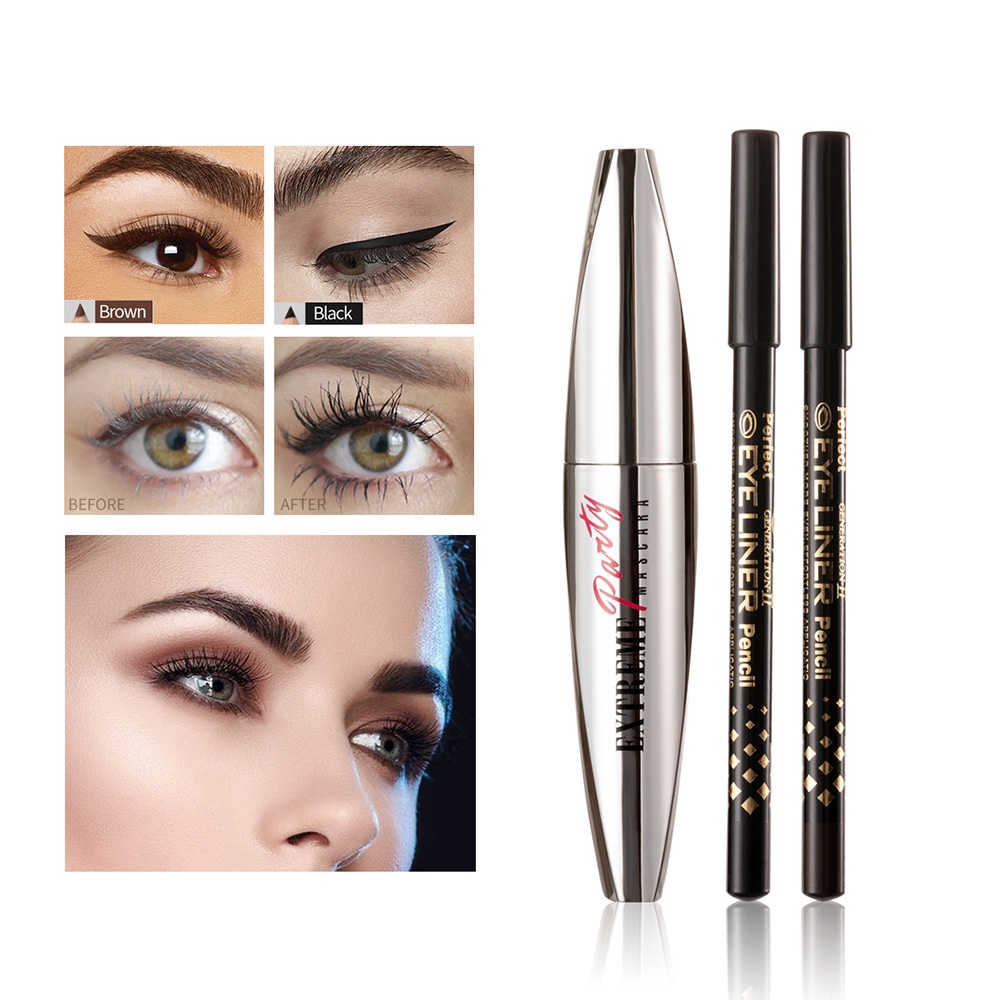 (Hàng Mới Về) Set Mascara Và Bút Kẻ Mắt Làm Dài Và Dày Mi