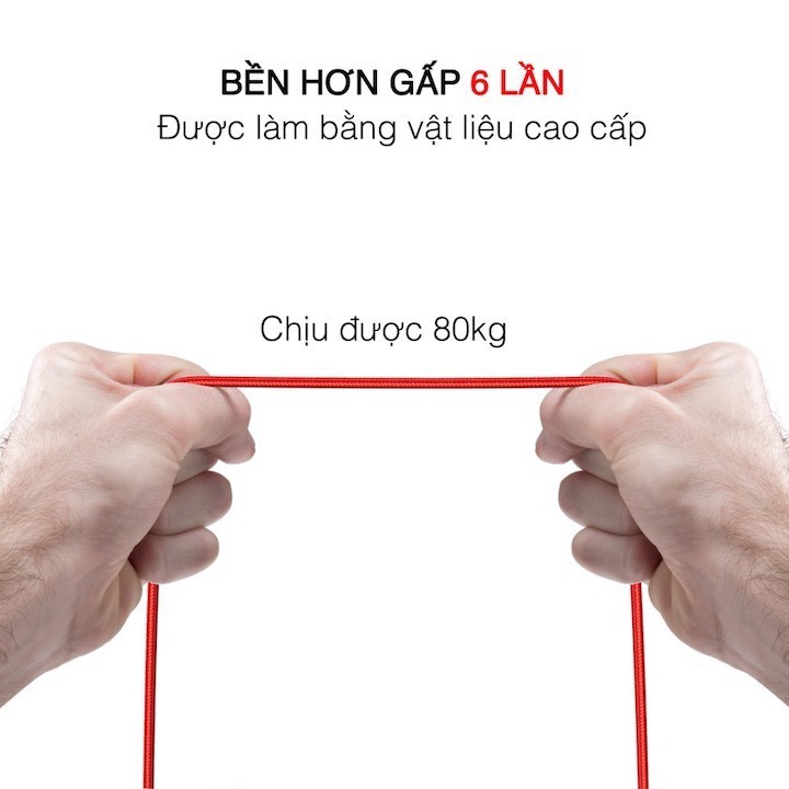 [Dài 2M] Cáp dù sạc nhanh cổng Micro - USB OSSAN