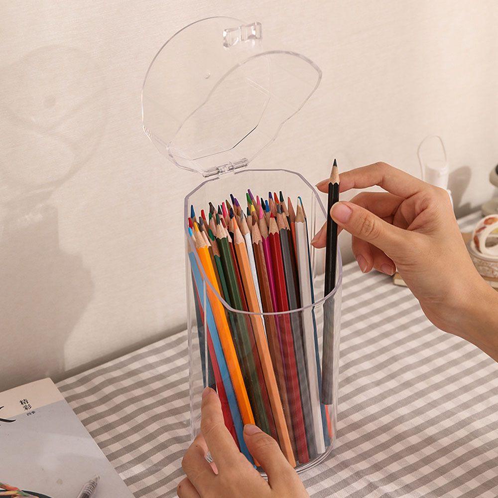 Hộp Đựng Bút Trong Suốt In Họa Tiết Hình Học Tiện Dụng Cho Học Sinh / Văn Phòng Ốp