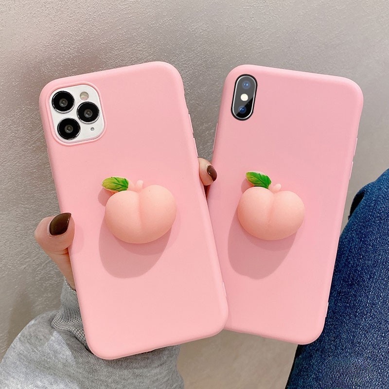 Ốp điện thoại mềm hình chú gà màu vàng/đào hồng thích hợp cho iPhone 13 12 11 Pro Max Mini 5 5s 5se 6 6s 7 8+ X