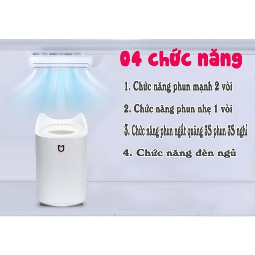 (Tặng tinh dầu) Máy phun sương khuếch tán tính dầu cỡ lớn KR 248- Phun 3 chế độ, 3 Lít, Sạc USB, Đèn ngủ LED - KARA 248