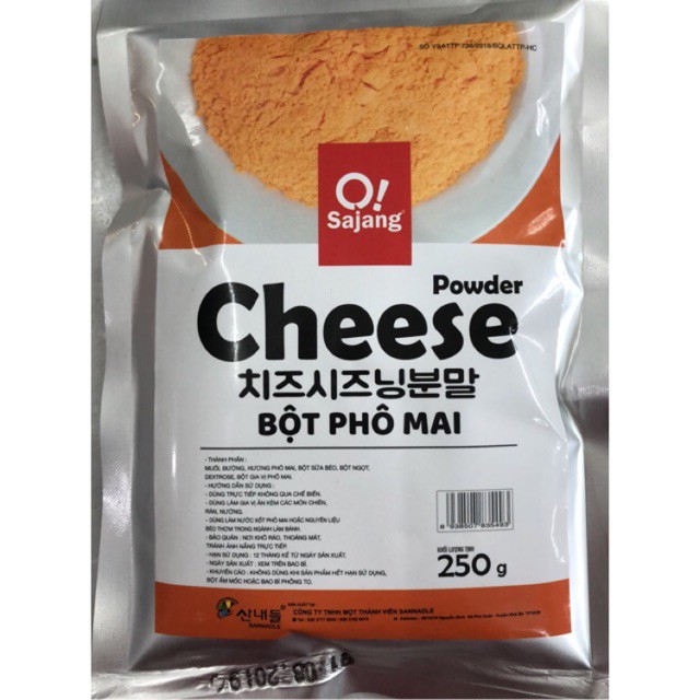 Bột phô mai hàn quốc O Sajang 250g dùng lắc khoai tây, khoai lang, bánh gạo hàn quốc, gà lắc, các đồ chiên rán ngon nhất