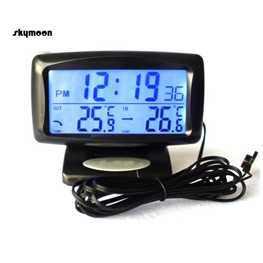 Nhiệt kế kĩ thuật số tích hợp đèn LED và màn hình LCD cho xe hơi
