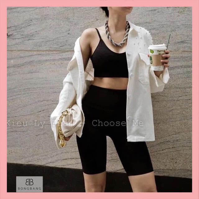 Quần leeging lửng nữ nâng mông, co giãn, chất bodip mát 🎀 Quần leeging ngố Thái