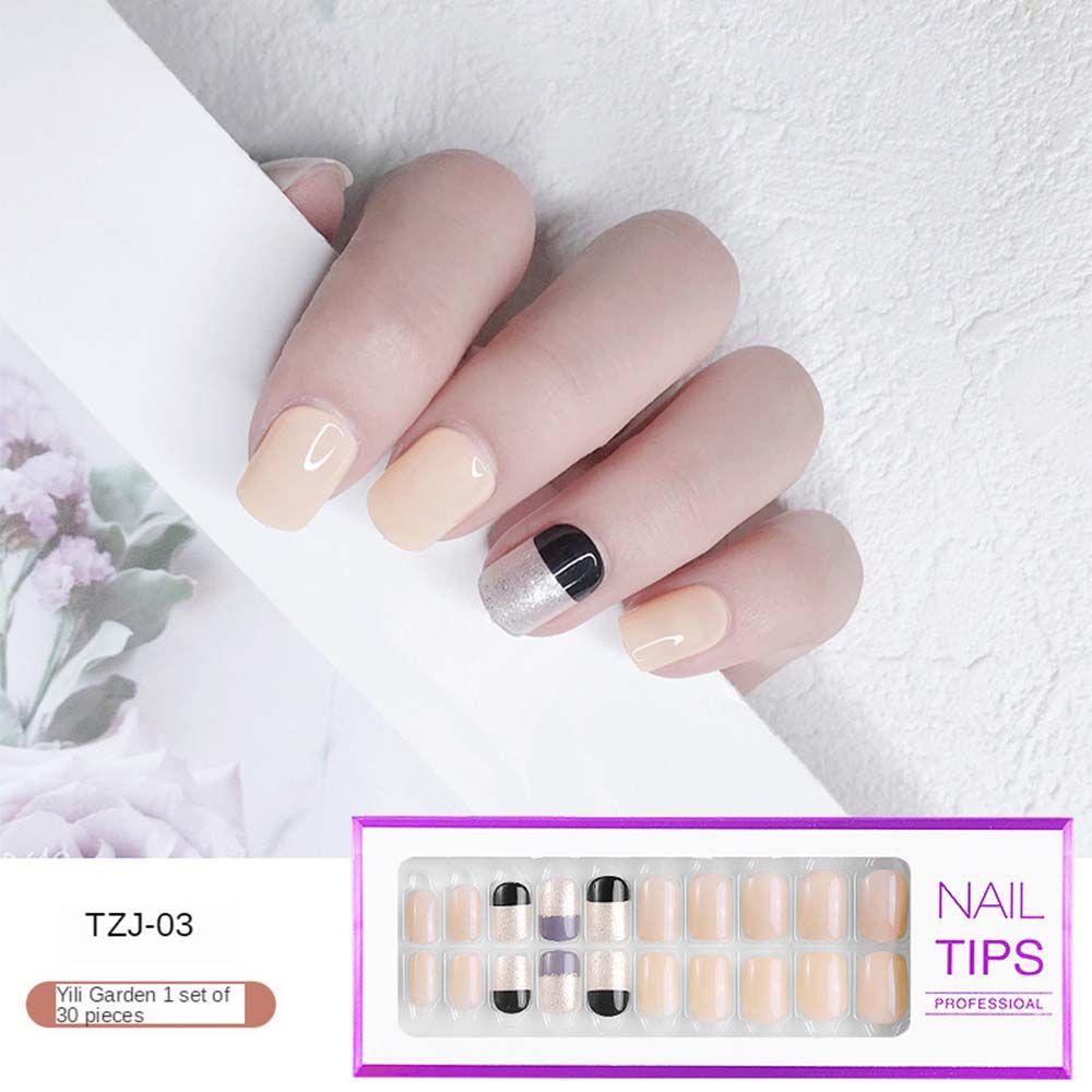 Bộ 30 Móng Tay Giả Đầu Tròn Có Thể Tháo Rời Che Phủ Toàn Diện MIHAN1