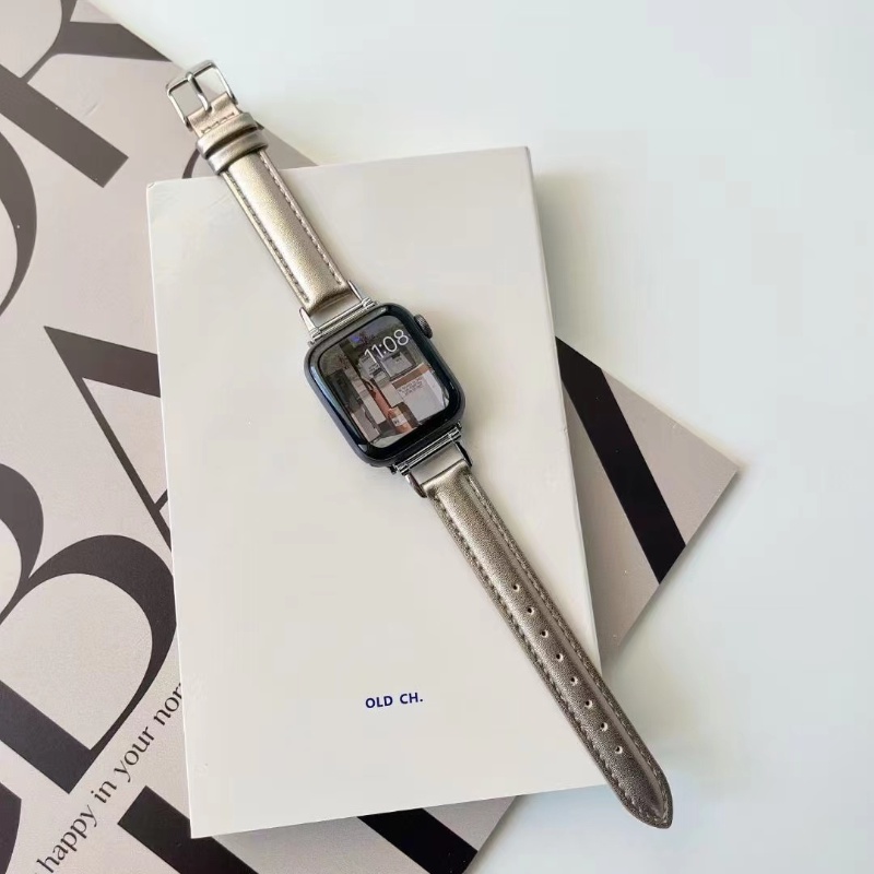 Dây Đeo Bằng Da Chất Lượng Cao Cho iWatch series 8 49mm 7 41mm 45mm 6 SE 5 4 3 2 1 44mm 38mm 42mm 40mm