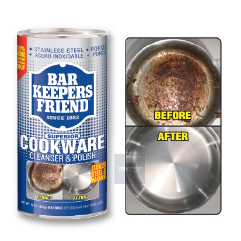 Chất Tẩy Đa Năng Bar Keepers Friend - Tẩy cặn canxi trên vách kính, vòi rửa inox, bồn rửa sứ trong nhà tắm