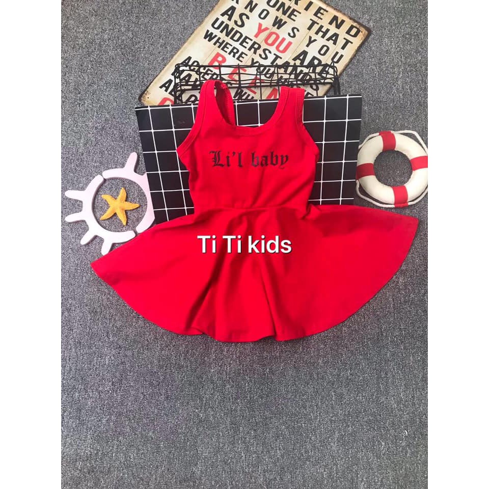 Đầm bé gái từ 1-5 tuổi (8 - 16 kg) cut-out siêu cá tính cho ngày hè năng động (hình thật)