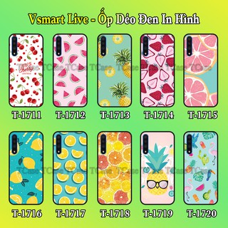 Ốp lưng Vsmart Live dẻo đen in hình Trái cây