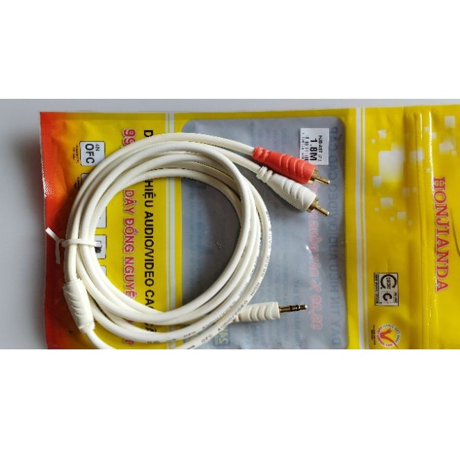 Dây Tính Hiệu Cáp loa jack 3.5 ra 2 AV hoa sen dài 1.8M 3M 5M 10M 15M CAO CẤP