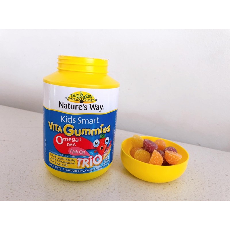 Kẹo Gum Nature’s Way Kids Smart Omega 3 Fish Oil High DHA lọ 120 viên