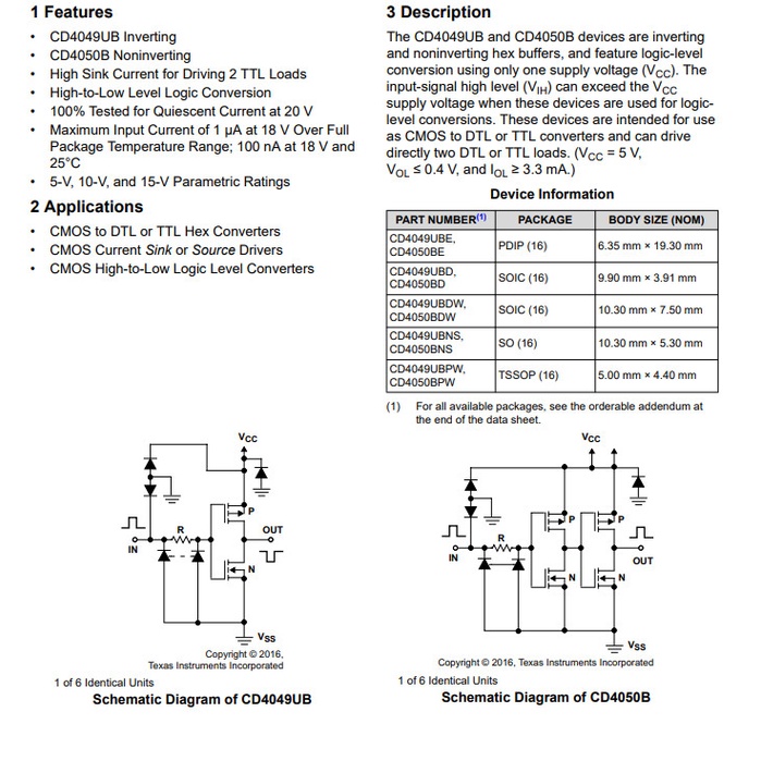Linh kiện IC CD4050