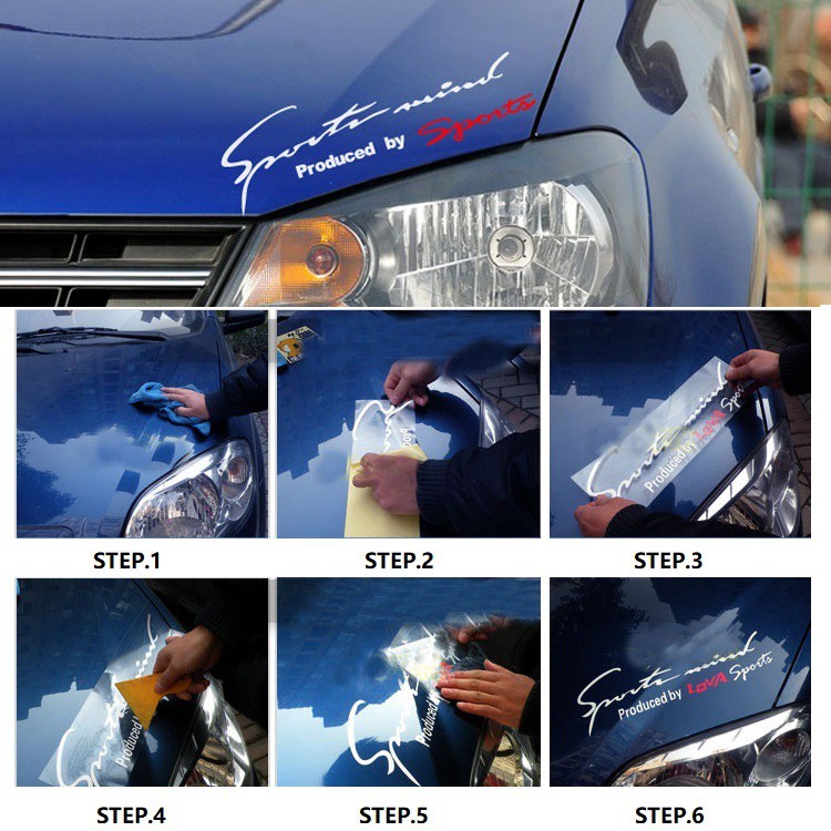 【Có hàng sẵn】2PCS Thời trang Xe Thể thao Chữ Hình Thiết kế Tự động Sticker Xe Decal Trang trí Car Sticker