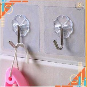 Móc dán tường trong suốt siêu dính chịu lực tốt treo tường chắc chắn 6x6 cm NGỌC CHÂU STORE