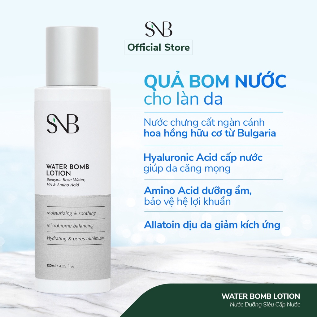 Bộ Sản Phẩm SNB Cấp Nước Gồm Nước dưỡng, Kem bôi mụn và Sữa rửa mặt 120ml