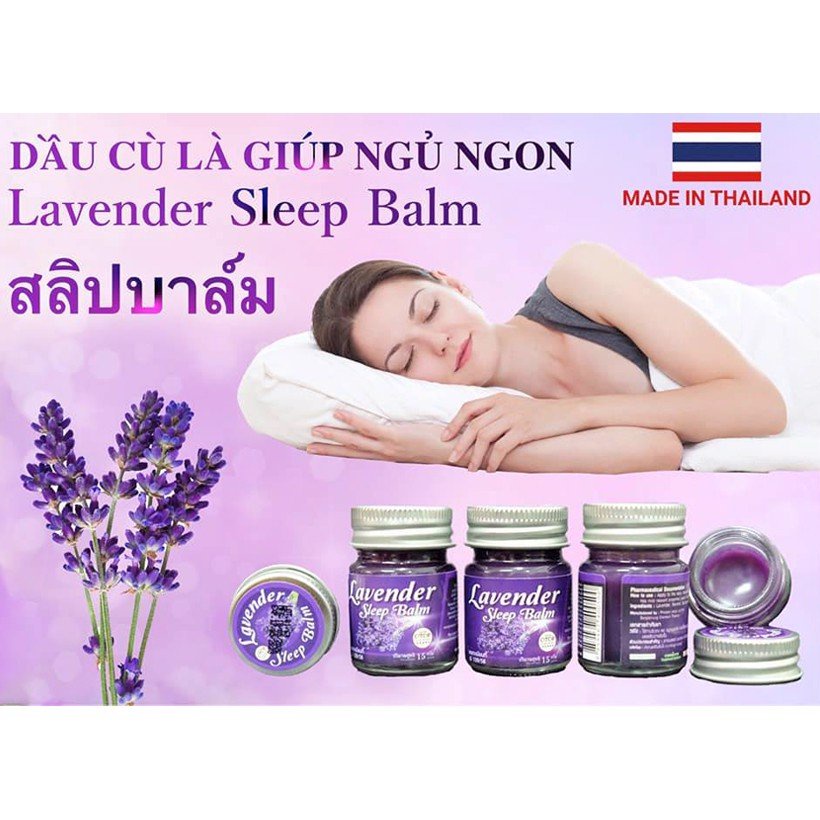 Dầu Cù Là Hỗ Trợ Giấc Ngủ Ngon Hương Lavender Sleep Balm Thái Lan 15g