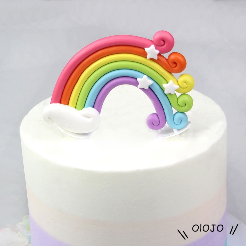 Phụ Kiện Trang Trí Bánh Kem Hình Cầu Vồng Xinh Xắn