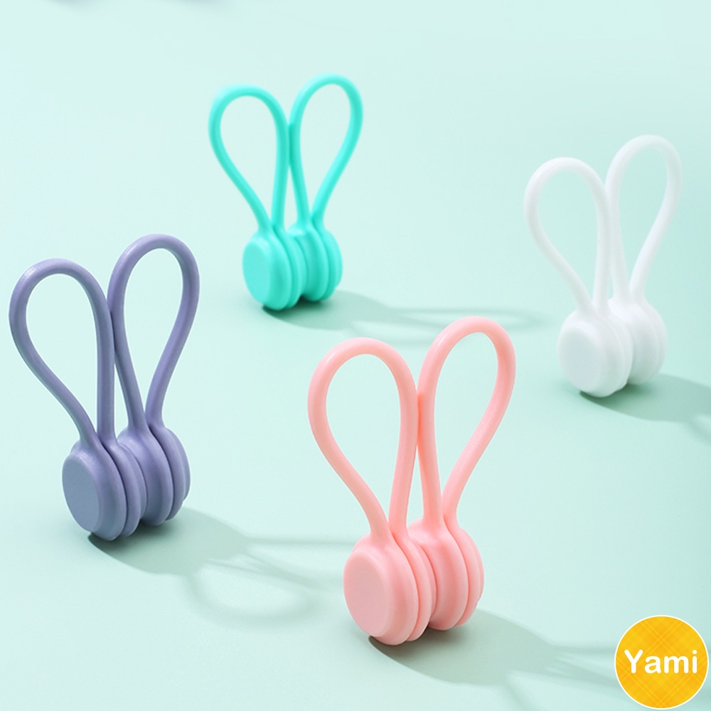 Dây buộc dây cáp sạc/ tai nghe USB bằng silicon có nam châm từ tính