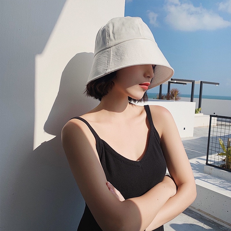 MŨ BUCKET VÀNH CỤP TRƠN YANGMI UNISEX PHONG CÁCH ULZZANG HÀN QUỐC FORM CỨNG 2021