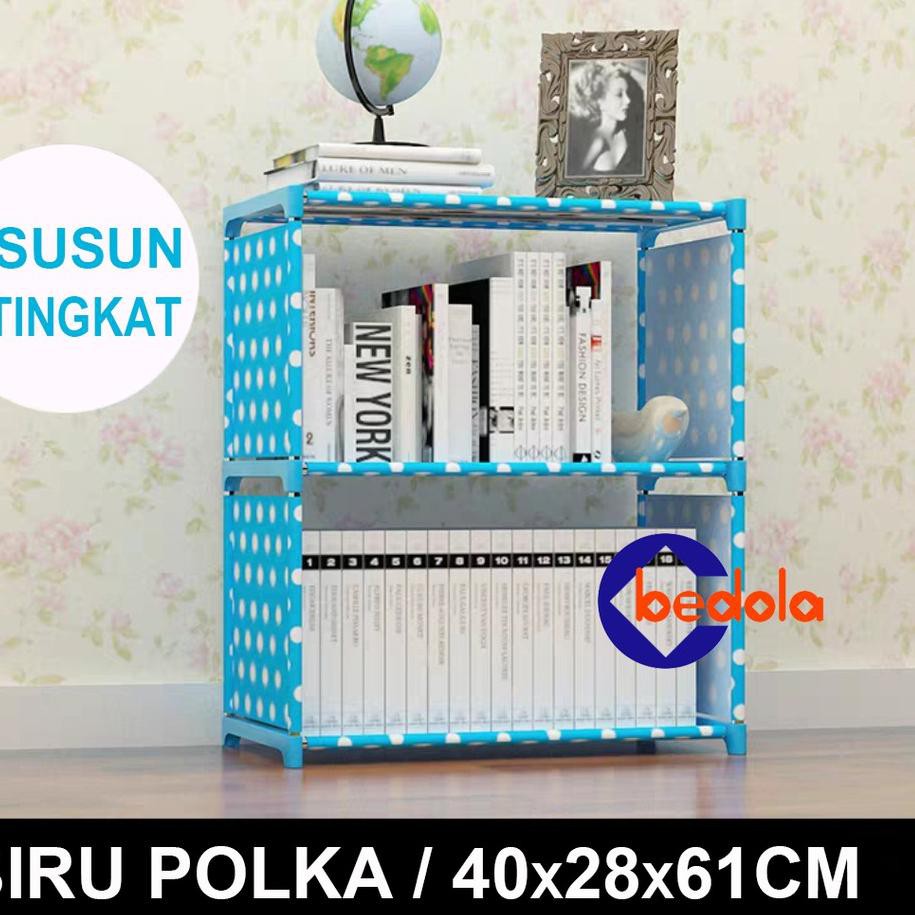 Giá Sách 2 / 3 Tầng Di Động Đa Chức Năng Kích Thước Nhỏ Gọn 2 Xếp Chồng