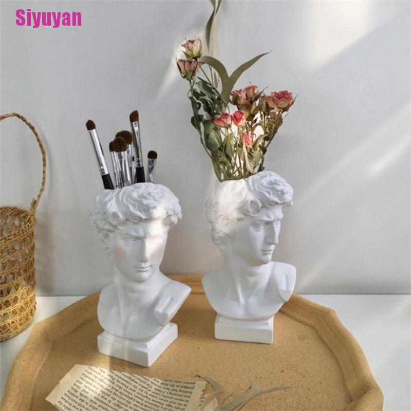 Bình Hoa Hình Đầu Người Nghệ Thuật David Nghệ Thuật Bằng Nhựa Resin Phong Cách Bắc Âu