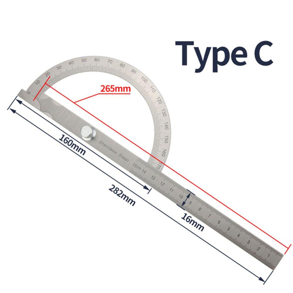 Muvako Thước Đo Góc 180 Độ Bằng Thép Không Gỉ Chất Lượng Cao