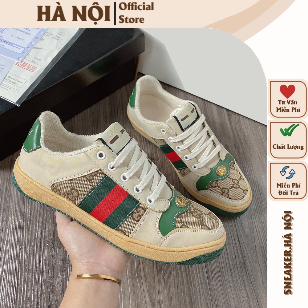 Giày Gucci Sơn Tùng, Giày GC ST Nam Nữ Thể Thao Thời Trang 2 Bản Xanh Hồng Hàng Đẹp Full Box