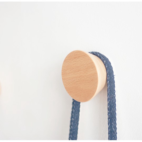 SUPO DEPOT - Móc treo đồ gắn tường bằng gỗ hình trụ tròn kiểu Bắc Âu