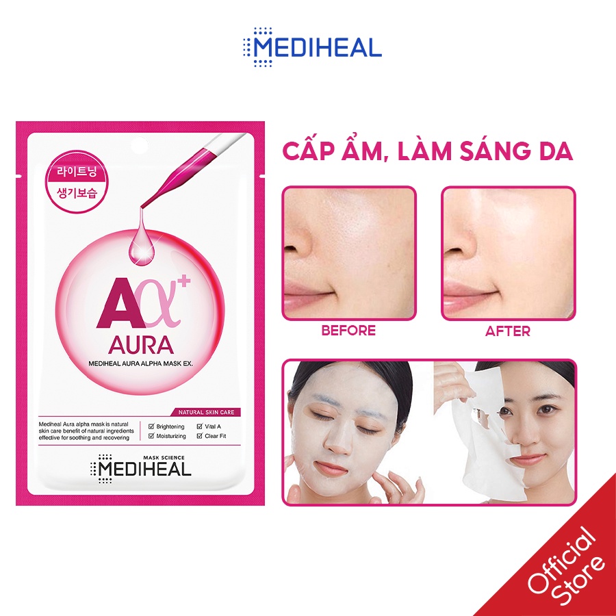 Mặt Nạ Mediheal Aura Alpha Trắng Sáng Mediheal Aura Alpha Mask EX 23ml
